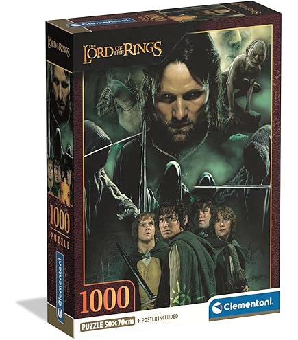 Clementoni Lord Of The Rings Puzzel 1000 Stukjes - 70x50 Cm Met Poster, Made In Italy