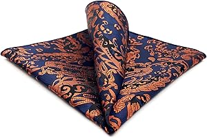S&W SHLAX&WING Pañuelo de Bolsillo Variado para Hombres Azul Negro Verde Floral Grande XL para Traje