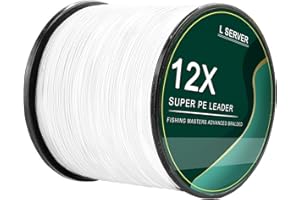 L SERVER Tresse Peche 500m/1000m 12 Tresses Anti-Morsure Pêche Ligne PE Leurre Ligne Mer Fil de Pêche 12.6-81kg