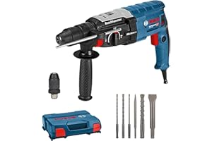 Bosch Professional martillo perforador GBH 2-28 F (potencia 880 W, Ø máx. de perforación en hormigón: 28 mm, incl. set de 6 cinceles, SDS plus, L-Case) - Set exclusivo de Amazon