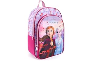 PERLETTI Frozen 2 Rucksack Mädchen 3 4 5 6 Jahre - Kinder Backpack Lila Violett mit Tasche für Kleine Mädchen - Disney Eiskönigin Kindertasche Kleinkind Kindergarten mit Anna Elsa - 36x25x12 cm