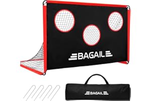 BAGAIL Porta da calcio con bersaglio, design 2 in 1, porta da calcio, borsa portatile, facile da installare, ideale per allenamenti in giardino e partite ricreative, 180 x 120 cm