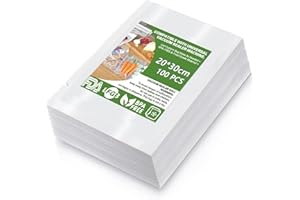 KOOSREEL Sac Sous Vide Alimentaire,Sacs à Faire le Vide d'air Gaufrés Convient à Tous Machine Sous Vide,pour la Conservation des Aliments et la Cuisson,Sans BPA(100 Sachets,20 x 30cm)