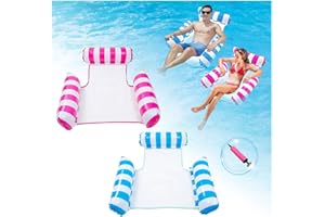 HLAYSHING 2Pack Inflatable Pool Floats Hammock,4 IN 1 Swimming Pool Float Hammock for Adults,Inflatables Pool Lounge Chairs,Inflatable Pool Toys Water Hammocks for Armchair Mattresses Seat Floating Mattress
