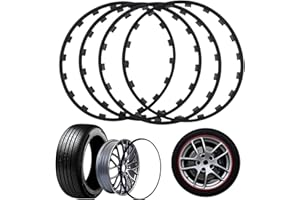 UIHECTA Autofelgenschutz, 16/17/18/19/20 Zoll Felgenschutz FüR RäDer, Radkantenschutzring, Kratzfester Leichtmetallfelgenschutz, 4er-Set,Schwarz,19in