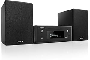 Denon CEOL N-10 Kompaktanlage, HiFi Verstärker mit 2-Wege Lautsprechern, CD-Player, Internetradio, Musikstreaming, HEOS Multiroom, Bluetooth, WLAN, AirPlay 2, Alexa Kompatibel, 2 Optische TV-Eingänge