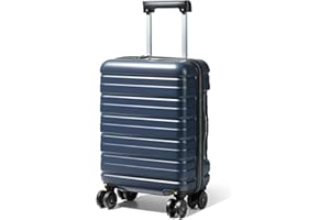 Lekesky Valise Cabine for 45x36x20 Easyjet, Bagage Cabine avec Serrure TSA et roulettes Amovibles, Coque Rigide Légère en ABS, Bleu