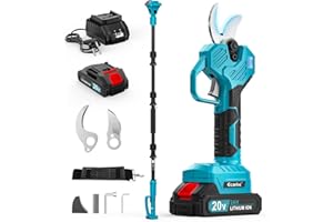 Ecarke Sécateur électrique télescopique sans fil – Compatible Makita 18V, perche 2 m, 2 batteries 2,0Ah incluses, coupe 38-50 mm – outil de jardinage précis et efficace