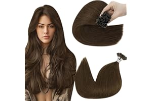 ‎HETTO Hetto Echthaar Extensions Bondings Braun Extensions Bondings Remy Haarverlängerung Bondings Echthaar U Tip Dunkelbraun #4 45cm 50g