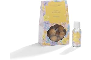 Hassett Green London - Harmony - Scented Wooden Balls Pack of 12 plus 30ml Bottle of Home Fragrance Oil for Refreshing - Alternative to Pot Pourri, Diffusers, Sachets and Drawer Liners