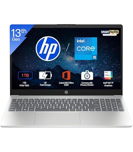 HP 15, 13th Gen Intel Core i7-1355U (16GB DDR4, 512GB SSD) FHD