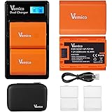 Vemico NP-FZ100 batterijopladerset 2 x 2280 mAh vervangende batterijen Oplaadbare Z-serie Dual Type C LCD-batterijoplader voo