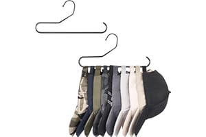 Mkono Organizador de sombreros para gorras de béisbol, estante de metal para sombreros, juego de 2 perchas para gorras, organizador de almacenamiento de sombreros con capacidad para 20 gorras, color