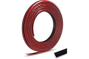 FAKILO Quadrant Trim PVC Self Adhesive Skirting Board Moulding Trim, Plastic Wall Corner Decoration Edging Strip (Black, 9 * 12mm, 5m)