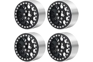 Runup 2.2 Beadlock Felgen, verlängerte Metall-Radnabe für 1/10 Axial Wraith 90048 RR10 SCX10 TRX4 TRX6 Upgrade-Teile (Schwarz)