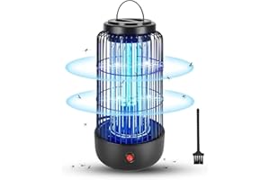 EUQQZU Lampada Antizanzare Elettrica, 11W 1200V UV Zanzariera Elettrica con Spazzola di Pulizia, IPX4 Lampada Trappola per Zanzare 40m² Repellente che Riduce Efficacemente gli Insetti Volanti (IKI-909BE)
