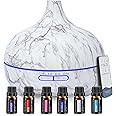 Oliudiff Essential Oil Diffuser, 550ml Diffusers for Home Diffuser Aroma with 6 Sets, 7 Color Mood Lights, 4 Timer Settings Home, Bedroom, Office, Yoga, Rose (LLH-2101XXJ-DLS)