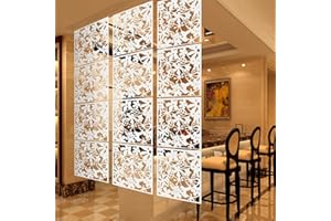 FUTCHOY 12 divisori bianchi da appendere per hotel, casa, bar, camere, 40 x 40 cm