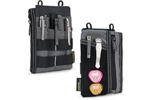 VIPERADE VE16 EDC Pouch mały organizer EDC z 7 kieszeniami, organizer EDC dla mężczyzn, mały organizer na narzędzia wielofunkcyjne z miejscem na rzepy, mały EDC Pocket Pouch-szary