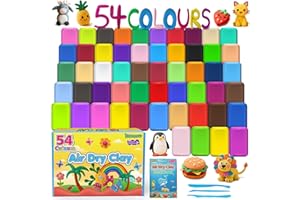 ‎YOPINSAND Modelliermasse Lufttrocknend, 54 Farben Lufttrockener Knete für Kinder, Modelliermassen, Geschenk für Kinder