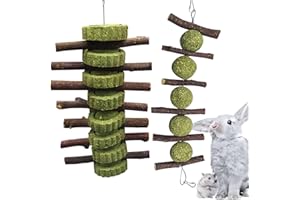 GNCLOUD Rabbit Toys, 2 pack Rabbit Teeth Grinder, Rabbit Toys Boredom Breaker Rabbit Treats, Rabbit Hanging Toys Hamster Chinchilla Guinea Pig Gerbil Chewing Molar Toy