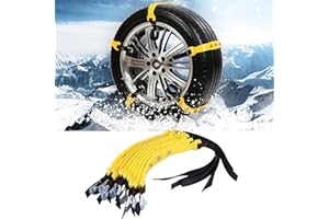 YOSOO HEALTH GEAR Łańcuchy śniegowe do samochodów, łańcuchy śniegowe do opon samochodowych, 10 szt. 185-225 mm łańcuchy przeciwpoślizgowe do opon, łańcuchy bezpieczeństwa do opon samochodowych, uniwersalne do