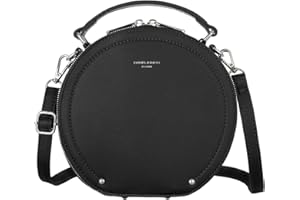 David Jones - Damska Okrągła Torba na Ramię - Torebka Skórzana PU - Crossbody Bag z Torby Uchwytem - Torebka Wieczorowa Kopertówka Clutch - Modna Elegancka - Czarny