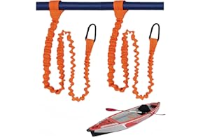 Granmagazz Lot de 2 laisses de pagaie pour Kayak, laisse pour pagaie, Kayak Paddle Leash, 1,5 m extensible Kayak Paddle Leash avec mousqueton pour canoë, bateau, kayak(Arancion)