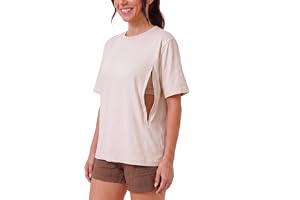 Soulmum amningströja med dragkedja – amnings t-shirt mammamode damer | Bekväm amnings skjorta med dold dragkedja – amnings tröjor damer av fin bambutröja – kortärmad mammaskjorta
