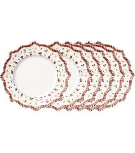 Villeroy & Boch Toy's Delight - Lot De 6 Assiettes Plates 28,4 Cm, Porcelaine De Noël Magique Et Festive