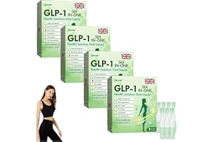 JILEON HHVB GLP-1 Six-in-One Health Solution Oral Liquid, Advanced GLP-1 Oral Liquid, GLP1 Multi-Action Drops, Natural Herbal HHVB GLP1 Six in One Oral Solution is Suitable for All Men and Women (4 Pack)