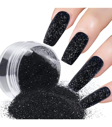 1 boîte noir blanc ongles paillettes trempage poudre brillant Pigment poussière Laser sucre Nail Art paillettes paillettes décorations manucure TRMN  66