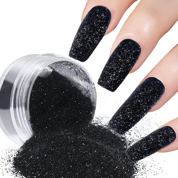 Laser Shining Zucker Nagel Glitter Pulver - Schwarz & Weiß Für Spektakuläre Nail Art Effekte