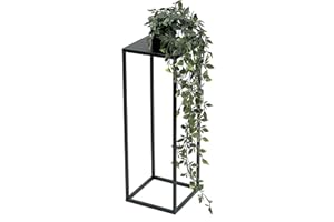 DanDiBo Blumenhocker Metall Schwarz Eckig 50 - 70 cm Blumenständer Beistelltisch 96315 Blumensäule Modern Pflanzenständer Pflanzenhocker (50 cm)
