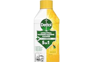 Dettol, Washing Machine Cleaner, Lemon, 250ml, Antibacterial, Removes Bacteria, Odours, Limescale and Hidden Dirt, Lasting Freshness, Kills 99.9 Percent of Bacteria