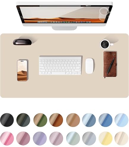 Smead Schreibtischunterlage aus veganem Leder, 23.6 x 13.7 cm – rutschfeste Unterseite aus Velourslederimitat, wasserfest, sattelbraun