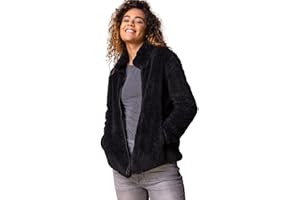 Roman Originals Soft Sherpa Fleece Jacket for Women UK - Ladies Autumn Everyday Winter Holiday Pull-On Comfy Soft Vacation Work Teddy Coat