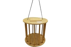 Dehner Natura Premium Kleintier Zubehör Heuraufe Natural, Futterspender für Kaninchen / Nager, Ø 23 cm, Höhe 23 cm, Holz, natur