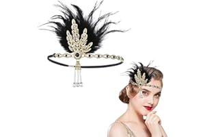 MIVAIUN 1920s Accessoires Bandeau Pour Femme 1920s Bandeau de Plumes, Headband Gatsby Plume, Gatsby Flapper Accessoires, Charleston Bandeau, Bandeau Gatsby, Année 20 Vintage Partie à Thème (1 Pcs)