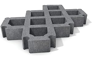 Rasengitter Steine aus dem Recycling-Kunststoff hanit®, mit Verbindungssystem, 60cm x 40cm x 8cm (1m² = ca. 4,17 Steine), grau (12)