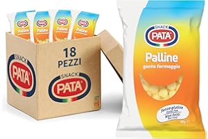 PATATINE PATA PATA | Palline di Mais al Formaggio, Senza Glutine, con Olio di Semi di Girasole Alto Oleico, Non Fritti, 18x50g