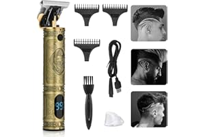 TIMIYOU Tondeuse Barbe Homme, Tondeuse Cheveux Hommes Tondeuse Barbe Tondeuse Barbe Cheveux Charge Rapide USB Tondeuse Finition Homme LCD pour Coupe et Contours Barbe,Famille&Cadeau Saint Valentin pour Homme