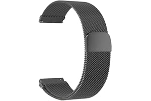 BAIJ Pasek do zegarka z szybkim zapięciem, pleciona siatka metalowa bransoletka ze stali nierdzewnej regulowane zapięcie magnetyczne dla mężczyzn i kobiet