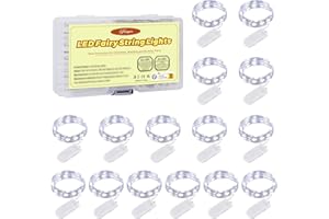 Forepin Guirlande Lumineuse à Pile, 2M Guirlande LED Blanc Froid 20 LED Fée Chaîne Lumières IP67 Étanche pour Décoration Sapin de Noël/Mariage/Jardin/Terrasse, 15 Pack