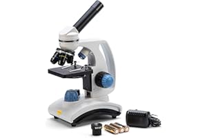 Swift SW100 Microscopio Infantil Compuesto con Aumento de 40x, Cabeza monocular giratoria, óptica de Vidrio, Luces LED duales, asa de Transporte y Capacidad inalámbrica para niños y Principiantes