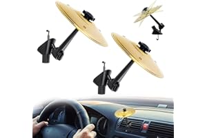 Evadollina Mini Cymbal, 2 Stück Goldene Mini Drums Auto, Schlagzeug, Auto Zubehör Lustig, Car Crash Cymbal