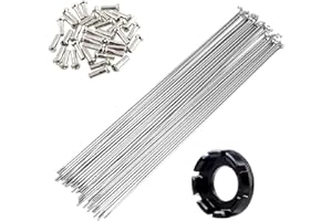 YLME Rayons De Vélo 36 Pièces, Rayons De Vélo 13G 2,2 Mm avec Écrous. Rayons en Acier pour Vélo De 80 À 270 Mm pour Vélo E-Bike