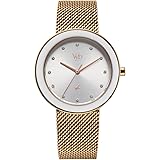 Fastrack Vyb Lumina Quartz Analog Silver Dial Rose Gold Stainless Steel Strap Watch for Women - FV60102KM01W: 