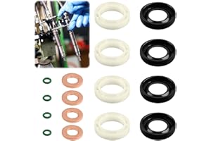 RAYKCE Kit de Joint Injecteur 1.6 HDI, 16 Pièces de Remplacement de Joint D'injecteur Diesel Compatible avec Citroen, Accessoires d'Injecteur Universels Peugeot(1314368, 1982A0) (Vert)