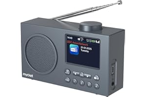 Mycket Portatile DAB/DAB+ Radio, FM Digital Radios con 2025 Tecnologia del Ricevitore Signal più Recente, Radio Ricaricabile con Bluetooth 5.0,Doppia Sveglia, 40 Preimpostazione, 2,4" Colori Display